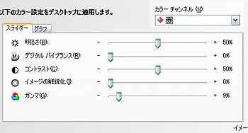 モニターのキャリブレーション コントロールパネルでの調整